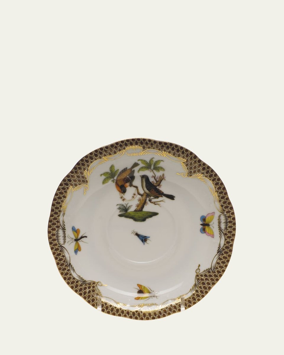 Rothschild Bird Brown Motif 12 Tea Saucer